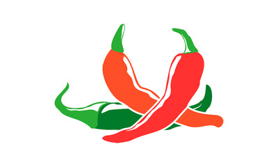 Three color of chilies illustration design vector
