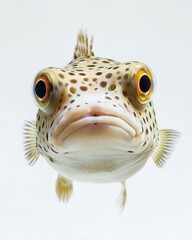Obraz premium the Freshwater Pufferfish, Isolated on white Background