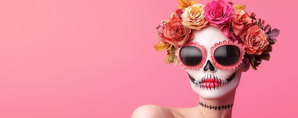 Pink Gold Calavera Catrina Halloween