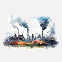 Fototapeta premium rawpixel_office_7_pollution_watercolor_illustration_isolate_ill_d762f272-68ca-4526-bc65-ce8b969fbc56-a-p