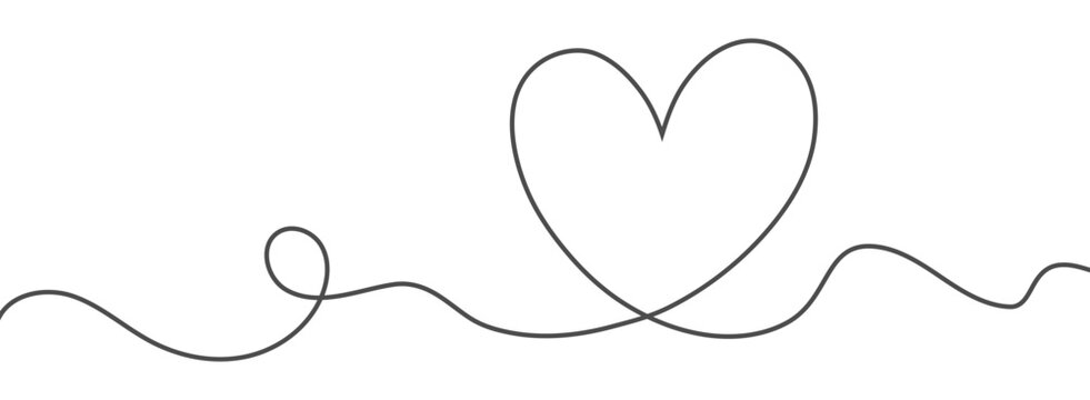 Heart line scribble style decoration element vector illustration. Hand drawn linear love heart design