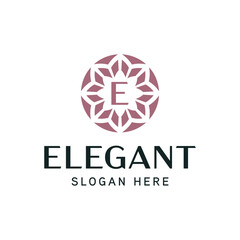 Elegant Floral Emblem Logo Template for Luxury Brands