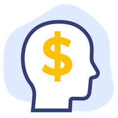 money thinking icon, png