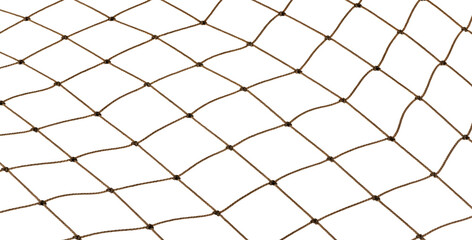 Football or tennis net. Rope mesh on a white background close-up