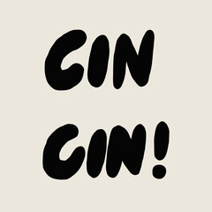 Cin Cin Text Design for Celebration and Toast Occasions