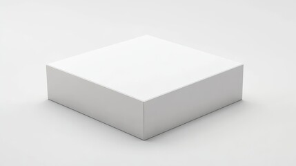Fototapeta premium 3D rendered white box mockup with clear sharp edges, isolated with focused lighting on a white background