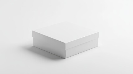Fototapeta premium 3D white packaging box mockup, clean and simple design with focused lighting on a white background