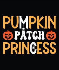 Pumpkin Patch Princess Halloween Design. Best Halloween T-shirt Design Template