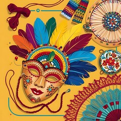 Colorful mask of Masskara Festival, Bacolod City, Philippines
