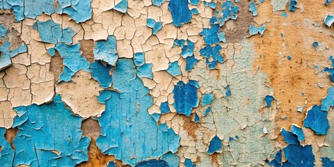 Abstract Blue and Beige Cracked Paint Texture, Abstract, Cracked, Texture, Paint
