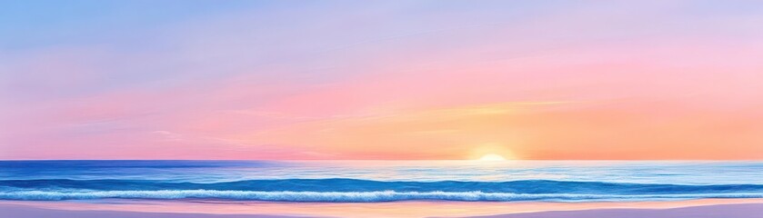 Peaceful ocean sunset with pastel colors
