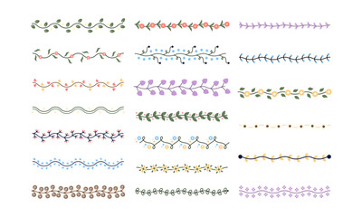 Flower Border Chain Decor Element Set 