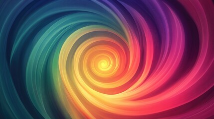 Beautiful abstract rainbow spiral circle in a vector illustration, with dreamlike swirling colors forming a mesmerizing background