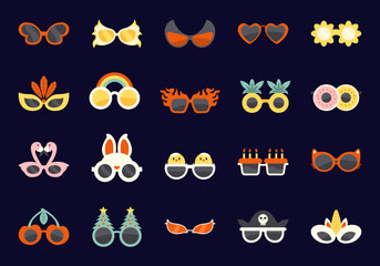 Fun Colorful Sunglasses Element Set 