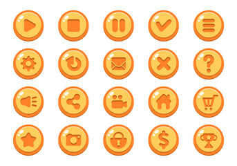 Game Button Apps Vector Element Set