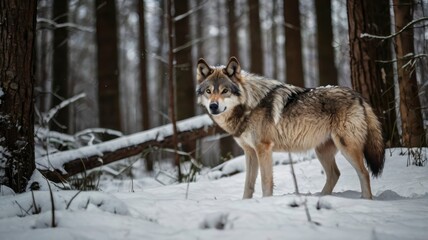 Obraz premium Wolf pack in the forest 