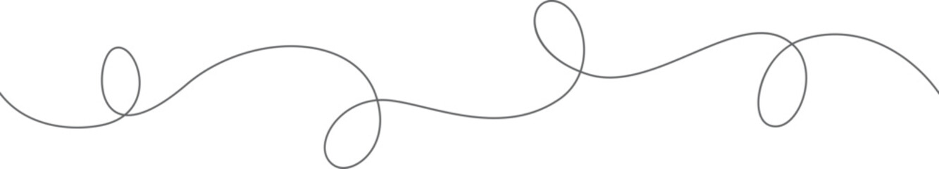 One continuous squiggle line. Curved single line.