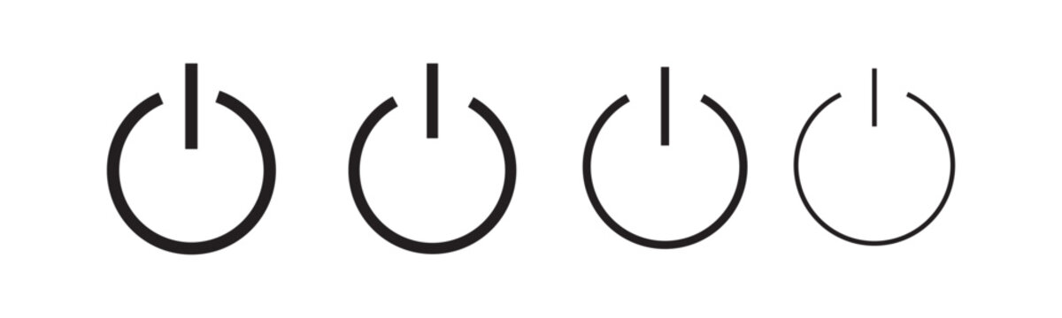 On off power button icon vector set. Power on off or switch on off electric current sign symbol illustration, Power button icon power on off button Vector , eps10