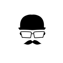 face with mustache and hat