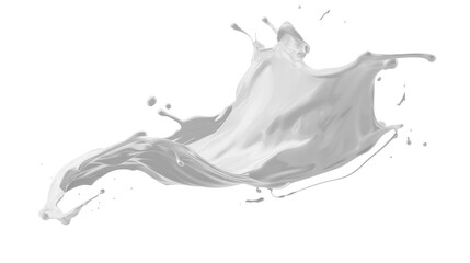 White Paint Splash with Droplets on Transparent Background (PNG)