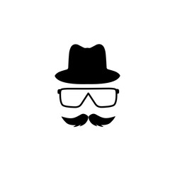 face with mustache and hat