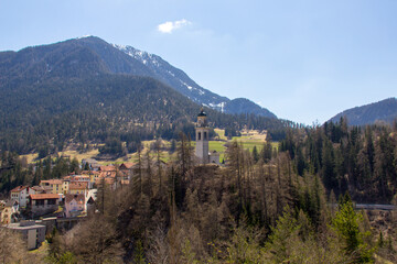 Fototapeta premium Village of Tiefencastel, Grisons
