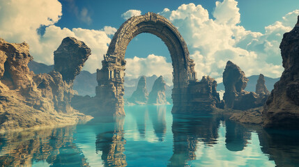 an ancient ruined archway