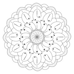 premium Islamic silhouette black and white ornamental round mandala backgrounds .elegant Arabic graphic textured.