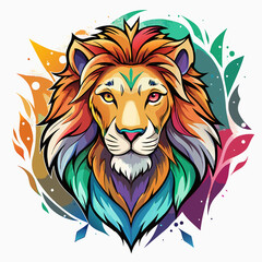 Obraz premium Lion cartoon watercolour drawing