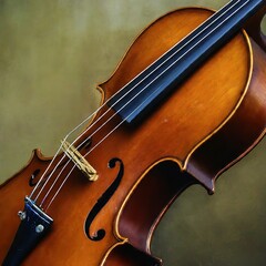 Fototapeta premium a closeup shot of beautiful violin on wooden background