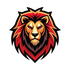 Obraz premium A striking lion head logos featuring bold designs and vibrant colors.