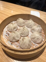 Chinese Dim Sum Xiaolongbao in steamer