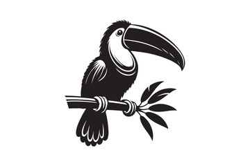 Toucan silhouette vector illustration, Toucan silhouette vector, Toucan silhouette PNG 
