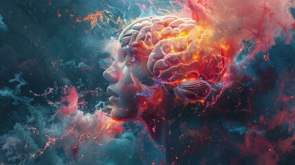 Obraz premium Abstract Brain Art: A Journey Into The Mind