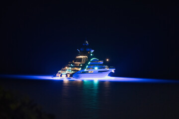 Long exposure of The Nord cruise ship, near beau vallon beach, Mahe, Seychelles