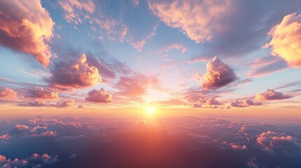 A image of a serene morning sunrise over a tranquil lake, with colorful hues reflecting on the water's surface and birds flying overheads