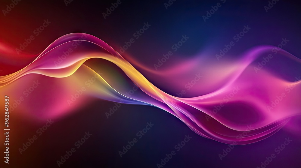 Leinwandbilder Abstract modern wave background with vibrant gradients and sleek, flowing curves, creating a visually appealing and dynamic design for media use. -