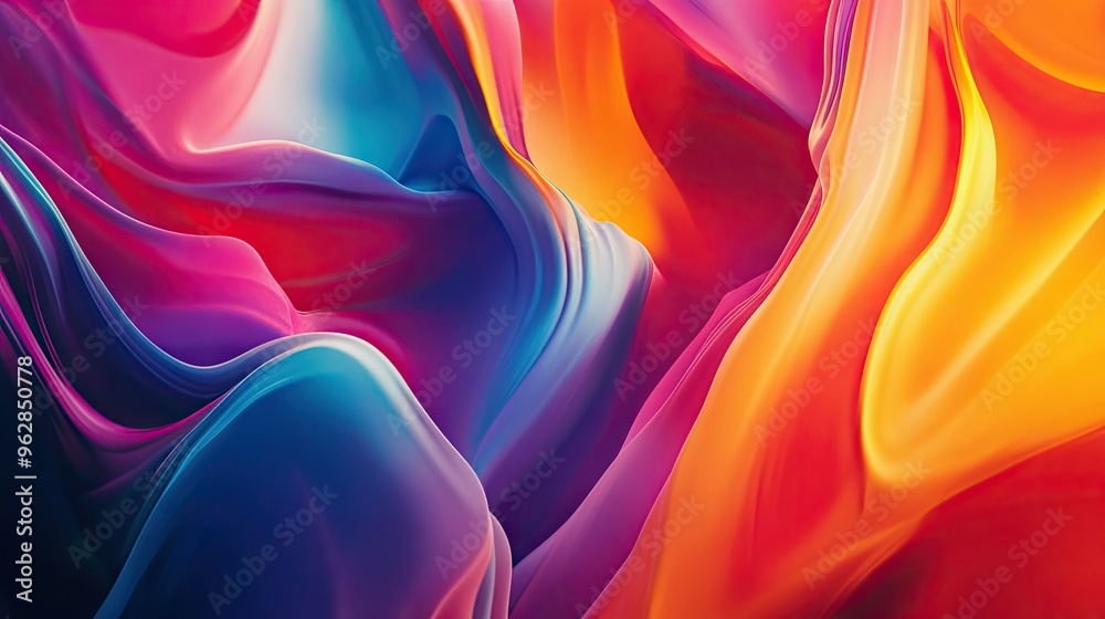 Poster colorful, moving abstract background with a dynamic effect, showcasing fluid patterns and gradients 