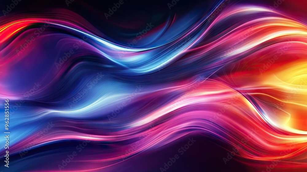 Poster dynamic and vibrant abstract background with flowing colors, creating an engaging and visually appea