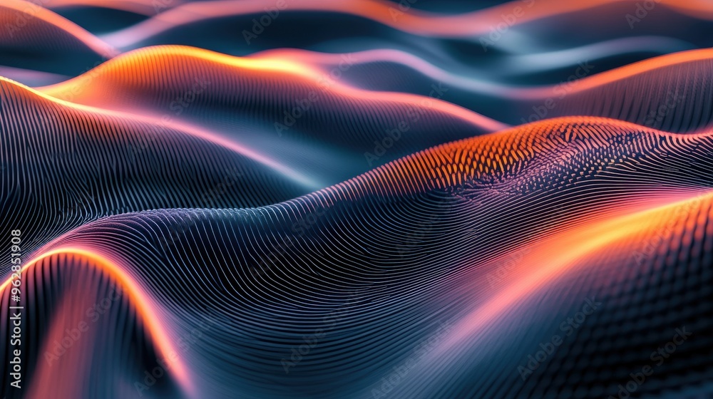 Poster dynamic wave background with sleek gradients and energetic lines, offering a modern and visually com
