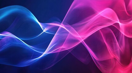 Fototapeta premium Dynamic wave background with sleek gradients and energetic lines, offering a modern and visually compelling backdrop for tech and creative uses.