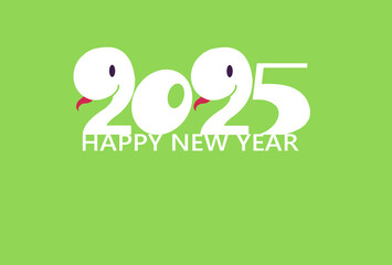 2025年巳年の年賀状用イラスト