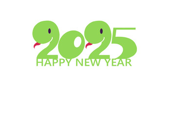 2025年巳年の年賀状用イラスト