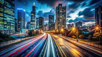 Fototapeta premium Gritty urban night cityscape blurred speed motion bold masculine determined