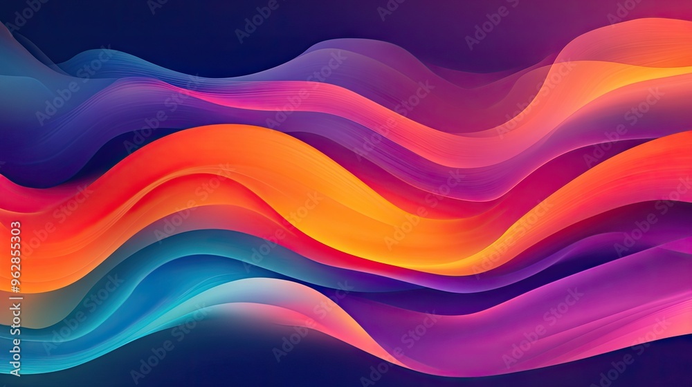 Poster modern dynamic wave design with smooth transitions and vibrant color schemes, perfect for adding a c