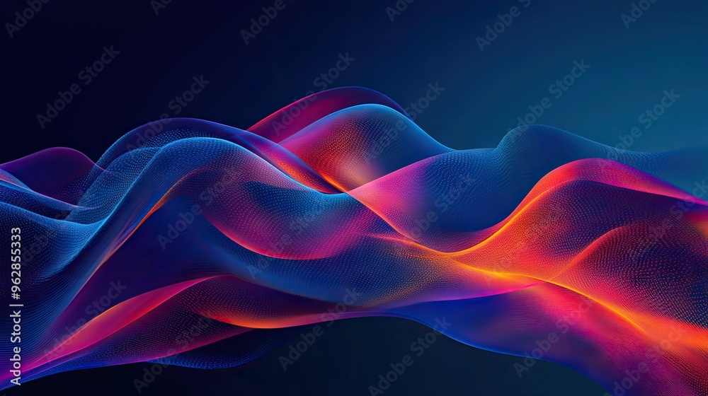 Poster modern dynamic wave design with smooth transitions and vibrant color schemes, perfect for adding a c