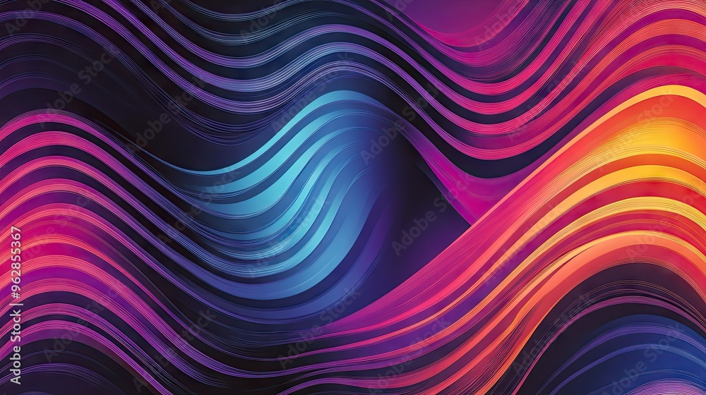 Leinwandbilder Modern dynamic wave pattern featuring sleek curves and colorful gradients, perfect for creating a visually striking and contemporary design. -