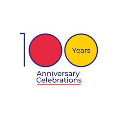 100 Years Anniversary Celebration Badge Vector Template Design