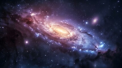 Obraz premium Spiral Galaxy in Deep Space A Cosmic Tapestry