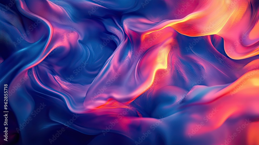 Poster moving and blending colorful abstract design, featuring dynamic effects that enhance the visual appe